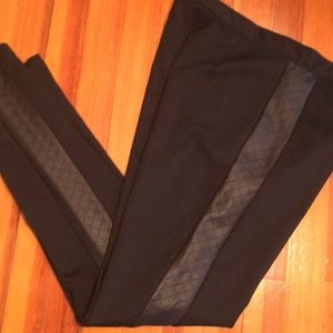 Black pencil pants w inset side stripe
